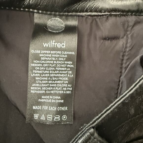 Aritzia Wilfred Faux Leather Pants Straight Leg Black Cropped Size 4 - Picture 8 of 10